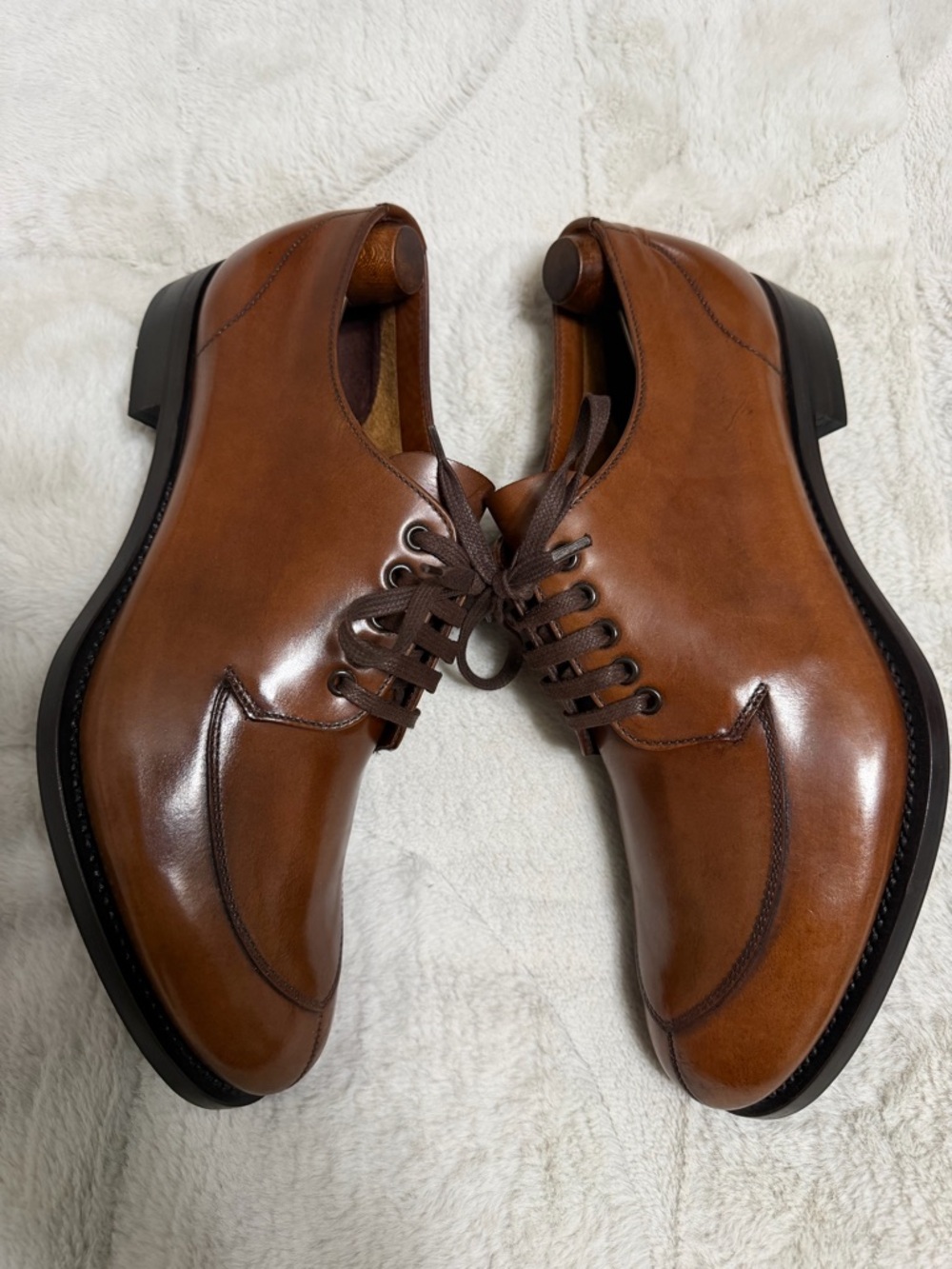 NEW! $1,320 Prada Split Toe Apron Lace Up Derby Oxford Brown Shoes 10.5 11 - Picture 8 of 14